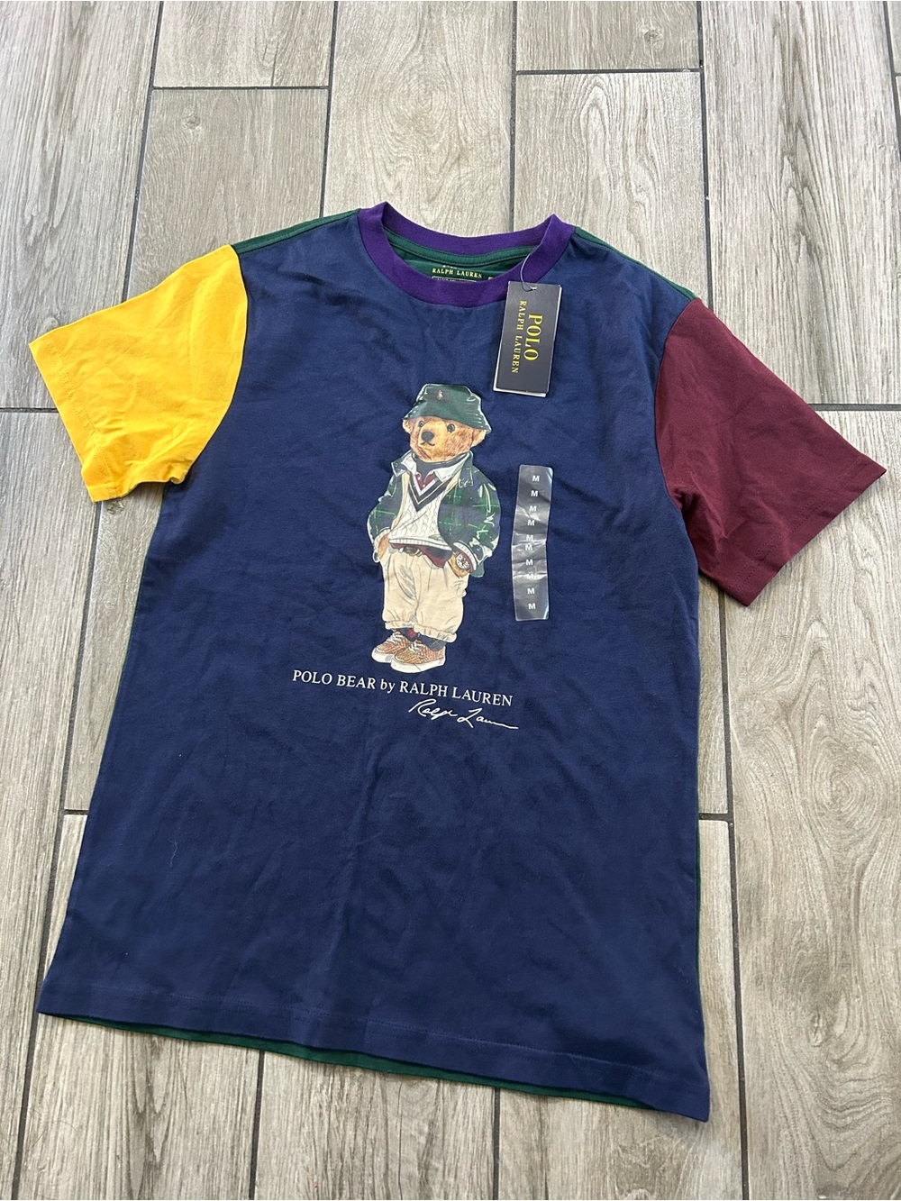 Polo by Ralph Lauren Boys' Navy Polo Bear Colorblock Tee